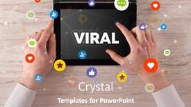  Presentation with viral - Beautiful presentation theme featuring close-up-of-a-touchscreen backdrop and a coral colored foreground