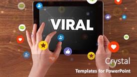  Presentation with viral - Cool new slide set with close-up-of-a-touchscreen backdrop and a tawny brown colored foreground