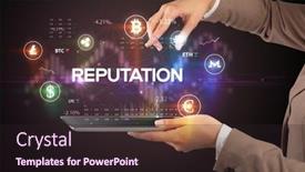  Presentation with reputation - Presentation theme enhanced with close-up-of-a-touchscreen background and a wine colored foreground