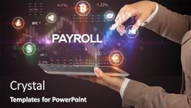  Presentation with payroll - Colorful slides enhanced with close-up-of-a-touchscreen backdrop and a wine colored foreground