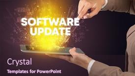  Presentation with software - Slides with close-up-of-a-touchscreen background and a wine colored foreground