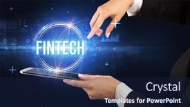  Presentation with new technology - Slides consisting of close-up-of-a-touchscreen background and a navy blue colored foreground