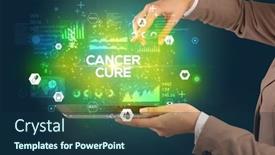  Presentation with cure - Amazing presentation theme having close-up-of-a-touchscreen backdrop and a navy blue colored foreground