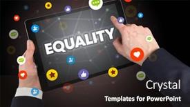  Presentation with social media - Colorful presentation design enhanced with close-up-of-a-touchscreen backdrop and a wine colored foreground