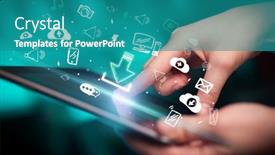  Presentation with paper hand drawn politics - Presentation theme having close-up-of-a-touchscreen background and a  colored foreground