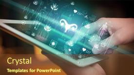  Presentation with healthcare - Slides with close-up-of-a-touchscreen background and a tawny brown colored foreground