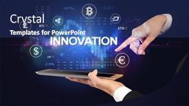  Presentation with career milestone close up - Slides with close-up-of-a-touchscreen background and a  colored foreground