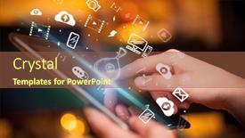  Presentation with hand drawn cartoon of sports - Presentation design having close-up-of-a-touchscreen background and a tawny brown colored foreground