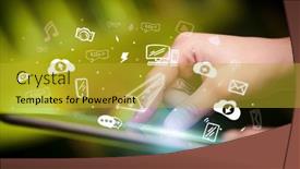  Presentation with paper hand drawn politics - Presentation theme featuring close-up-of-a-touchscreen background and a gold colored foreground