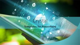  Presentation with healthcare - Presentation theme having close-up-of-a-touchscreen background and a light blue colored foreground