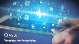  Presentation with healthcare - PPT layouts consisting of close-up-of-a-touchscreen background and a ocean colored foreground