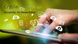  Presentation with paper hand drawn politics - Presentation design featuring close-up-of-a-touchscreen background and a gold colored foreground