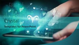  Presentation with healthcare - PPT layouts enhanced with close-up-of-a-touchscreen background and a teal colored foreground