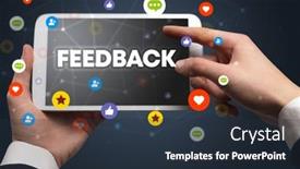  Presentation with social media - Slide deck having close-up-of-a-touchscreen background and a tawny brown colored foreground