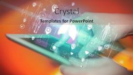  Presentation with healthcare - Presentation design consisting of close-up-of-a-touchscreen background and a red colored foreground