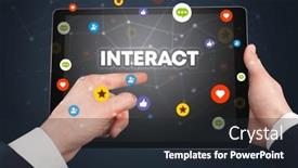  Presentation with social media - Theme enhanced with close-up-of-a-touchscreen background and a wine colored foreground