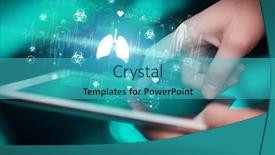  Presentation with healthcare - PPT layouts enhanced with close-up-of-a-touchscreen background and a teal colored foreground