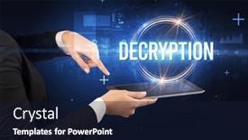  Presentation with tech - PPT layouts with close-up-of-a-touchscreen background and a navy blue colored foreground