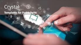  Presentation with technology - Presentation design with close-up-of-a-touchscreen background and a gray colored foreground