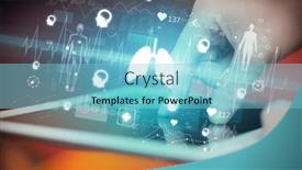  Presentation with healthcare - Presentation consisting of close-up-of-a-touchscreen background and a light blue colored foreground