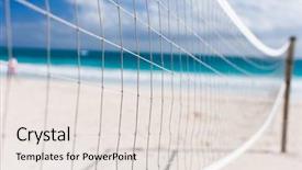  Presentation with volleyball net - Presentation theme consisting of  background and a  colored foreground