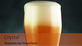  Presentation with cold beer - Theme having close-up-of-a-wet background and a crimson colored foreground