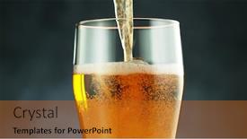  Presentation with cold beer - Cool new PPT layouts with close-up-of-a-wet backdrop and a gold colored foreground