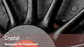  Presentation with vintage steam powered railway train - Audience pleasing slides consisting of close-up of a wheel backdrop and a violet colored foreground