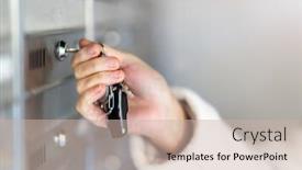  Presentation with apartment - Audience pleasing PPT theme consisting of close-up-of-a-woman backdrop and a soft green colored foreground