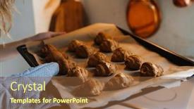  Presentation with baking cookies - Presentation having close-up-of-a-woman background and a tawny brown colored foreground