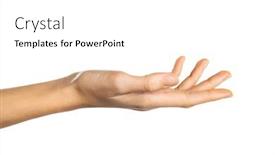  Presentation with palm - Cool new PPT theme with close-up-of-a-woman backdrop and a white colored foreground