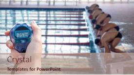  Presentation with performance - Presentation theme featuring close-up-of-a-woman background and a soft green colored foreground