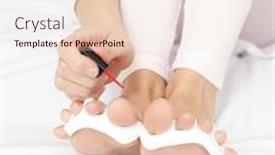  Presentation with nails - Presentation theme with close-up-of-a-woman background and a lemonade colored foreground