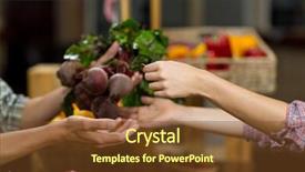  Presentation with vendor - Colorful PPT layouts enhanced with close-up of a woman buying beetroot from vendor in the grocery store backdrop and a tawny brown colored foreground