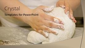  Presentation with dough - Colorful slide set enhanced with close-up-of-a-woman backdrop and a coral colored foreground