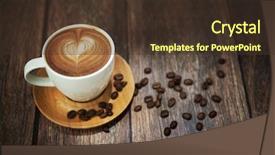  Presentation with coffee cup - Slides featuring close-up of a wonderful cup of hot coffee background and a tawny brown colored foreground