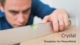  Presentation with spirit - Cool new PPT layouts with a young handyman using backdrop and a lemonade colored foreground