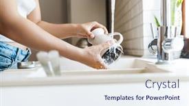  Presentation with kitchen - PPT layouts having close-up-of-a-young background and a sky blue colored foreground