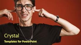  Presentation with ears - Slides featuring close-up-of-a-young background and a wine colored foreground