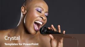  Presentation with elementary school african american female - Beautiful presentation theme featuring close-up of african american backdrop and a tawny brown colored foreground