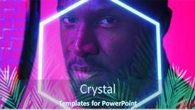  Presentation with hexagon - Presentation design having close-up-of-african-american background and a ocean colored foreground