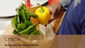  Presentation with green fresh food - Presentation theme enhanced with close-up-of-african-american background and a coral colored foreground