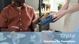  Presentation with terminal - PPT layouts with close-up-of-african-american background and a teal colored foreground