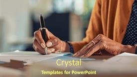  Presentation with african american business - Slide set enhanced with close-up-of-african-american and a tawny brown colored foreground