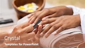  Presentation with nail spa - Amazing presentation theme having close-up-of-african-woman backdrop and a coral colored foreground