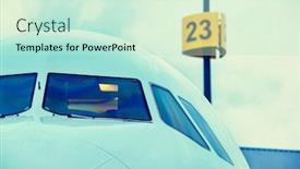  Presentation with cockpit - Theme enhanced with close-up-of-aircraft-cockpit background and a soft green colored foreground