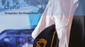  Presentation with cockpit - Slide deck having close-up-of-airplane-pilot background and a light blue colored foreground