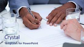  Presentation with company - Presentation theme consisting of close-up of ambitious business background and a  colored foreground