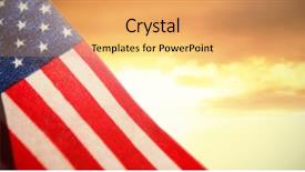  Presentation with american flag - PPT theme having close-up of american flag background and a  colored foreground