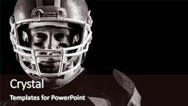  Presentation with american football - Beautiful theme featuring close-up of american football backdrop and a wine colored foreground